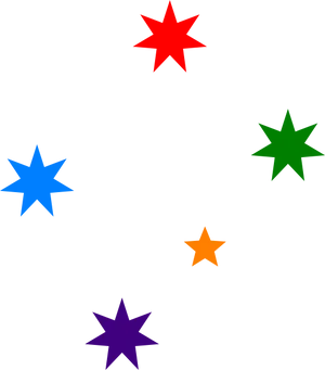 Colorful Star Shapes Illustration PNG Image