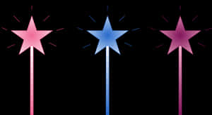 Colorful Star Wands PNG image with transparent background