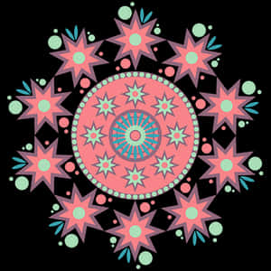 Colorful Starburst Mandala Art PNG image with transparent background