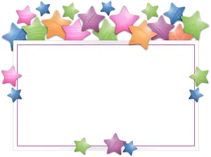 Colorful Stars Border Template PNG Image