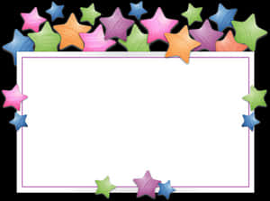 Colorful Stars Border Template PNG image with transparent background