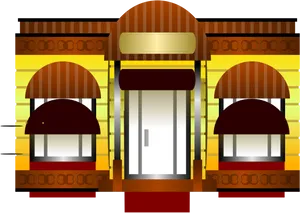 Colorful Storefront Illustration PNG Image