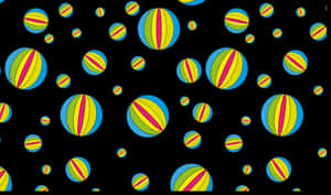 Colorful Striped Balloons Pattern PNG with transparent background