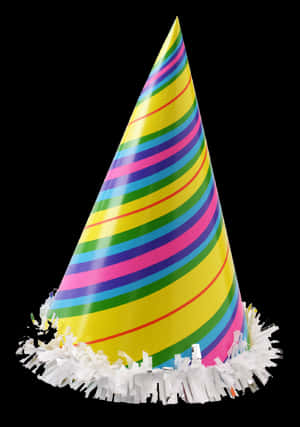 Colorful Striped Party Hat PNG image with transparent background