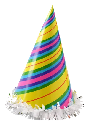 Colorful Striped Party Hat PNG Image