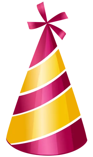 Colorful Striped Party Hat PNG Image