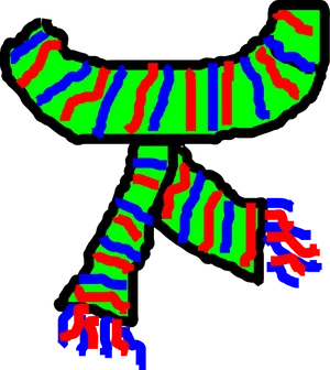 Colorful Striped Scarf Drawing PNG Image