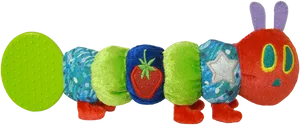 Colorful Stuffed Caterpillar Toy PNG Image