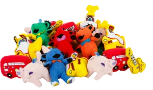 Colorful Stuffed Toys Collection PNG Image