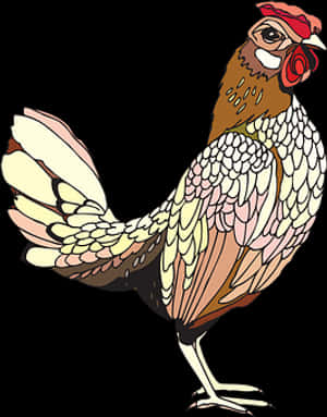 Colorful Stylized Rooster Illustration PNG image with transparent background