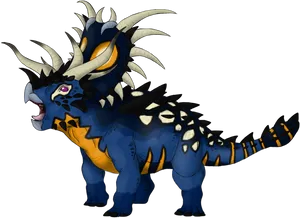 Colorful Styracosaurus Illustration PNG Image