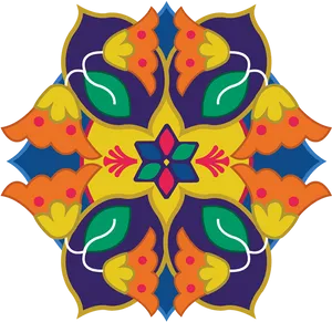 Colorful_ Symmetrical_ Rangoli_ Design.png PNG Image