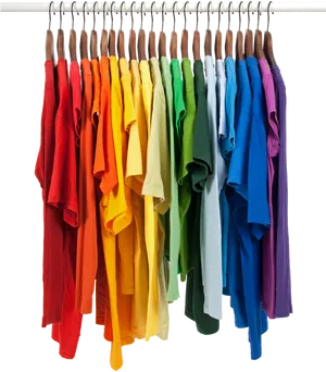 Colorful T Shirtson Hangers PNG Image