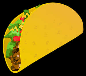 Colorful Taco Illustration PNG with transparent background