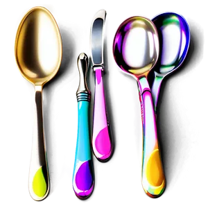 Colorful Teaspoon Set Png 14 PNG Image