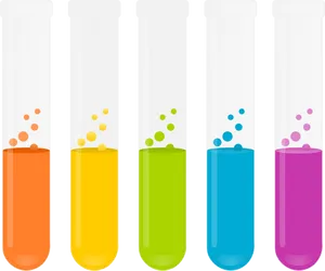 Colorful Test Tubes Vector PNG Image