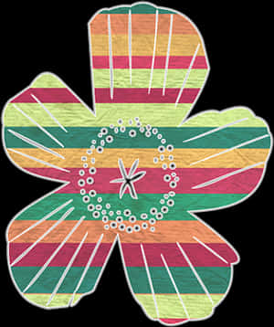 Colorful Textured Paper Cutout Flower PNG image with transparent background