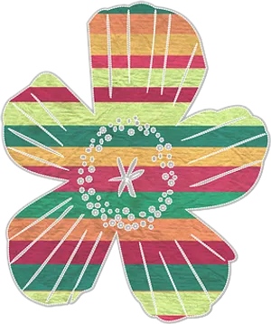 Colorful Textured Paper Cutout Flower PNG Image