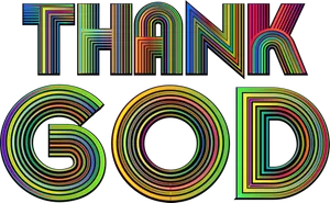 Colorful Thank God Text Illustration PNG Image