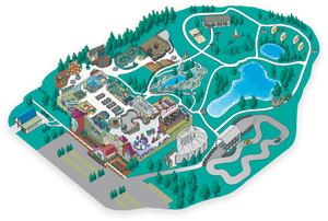Colorful Theme Park Map Illustration PNG image with transparent background