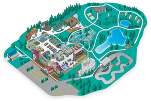 Colorful Theme Park Map Illustration PNG Image