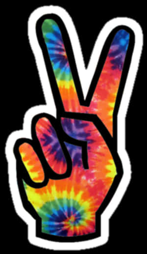 Colorful Tie Dye Peace Sign Sticker PNG