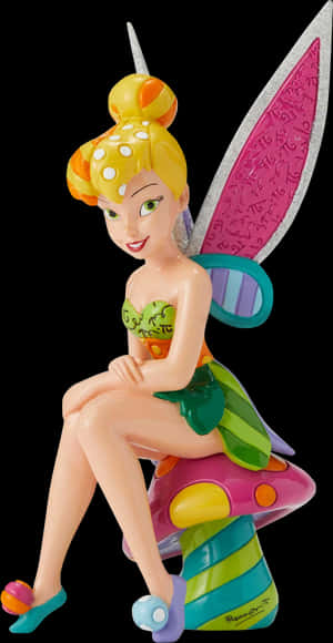 Colorful Tinkerbell Figurine PNG with transparent background