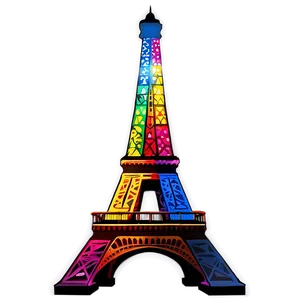 Colorful Torre Eiffel Lights Png Xrn75 PNG Image