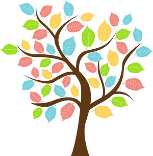 Colorful Tree Graphic PNG Image