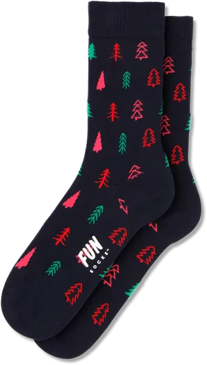 Colorful Tree Pattern Socks PNG Image