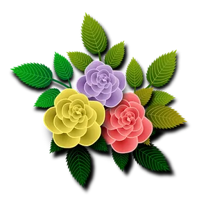 Colorful_ Trio_of_ Roses_ Vector_ Art PNG Image