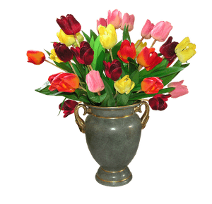 Colorful_ Tulips_in_ Vase.png PNG image with transparent background