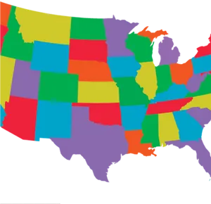 Colorful U S A Map PNG Image