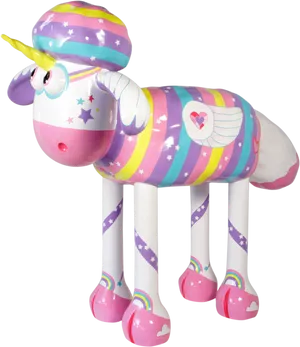 Colorful Unicorn Sheep Inflatable PNG Image