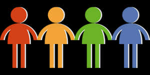 Colorful Unity Silhouettes PNG image with transparent background