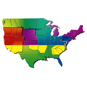 Colorful USA Map PNG roe PNG