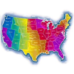 Colorful USA Map PNG usj PNG