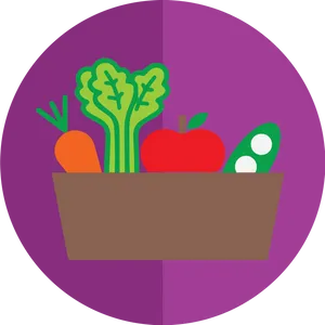 Colorful Vegetable Basket Illustration PNG Image