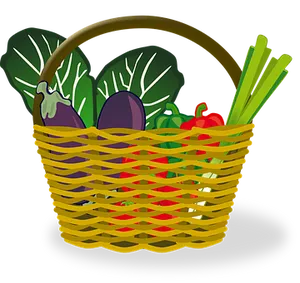 Colorful Vegetable Basket Illustration PNG Image