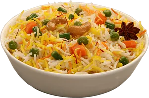 Colorful Vegetable Biryani Dish PNG Image