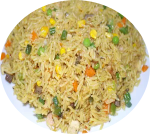 Colorful Vegetable Biryani Plate PNG Image