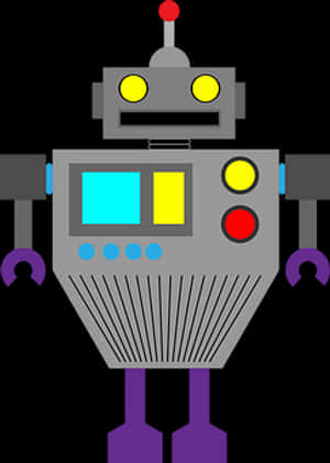 Colorful Vintage Robot Illustration PNG with transparent background