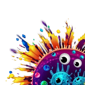 Colorful Virus Cartoon Png 06282024 PNG Image