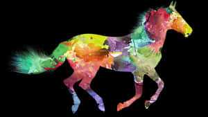 Colorful Watercolor Horse Illustration PNG image with transparent background