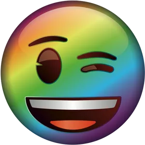 Colorful Winking Emoji.png PNG Image