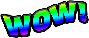 Colorful Wow Exclamation PNG image with transparent background