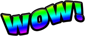 Colorful Wow Exclamation PNG Image