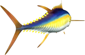 Colorful Yellowfin Tuna Illustration PNG Image