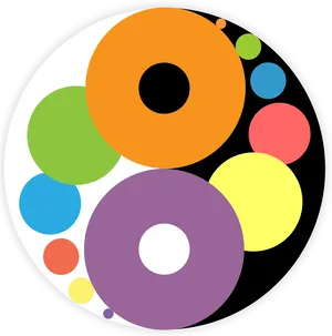 Colorful Yin Yang Balance PNG Image