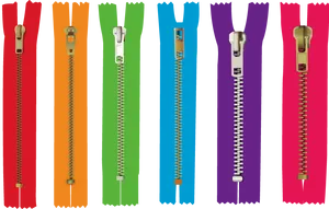 Colorful Zippers Array PNG Image